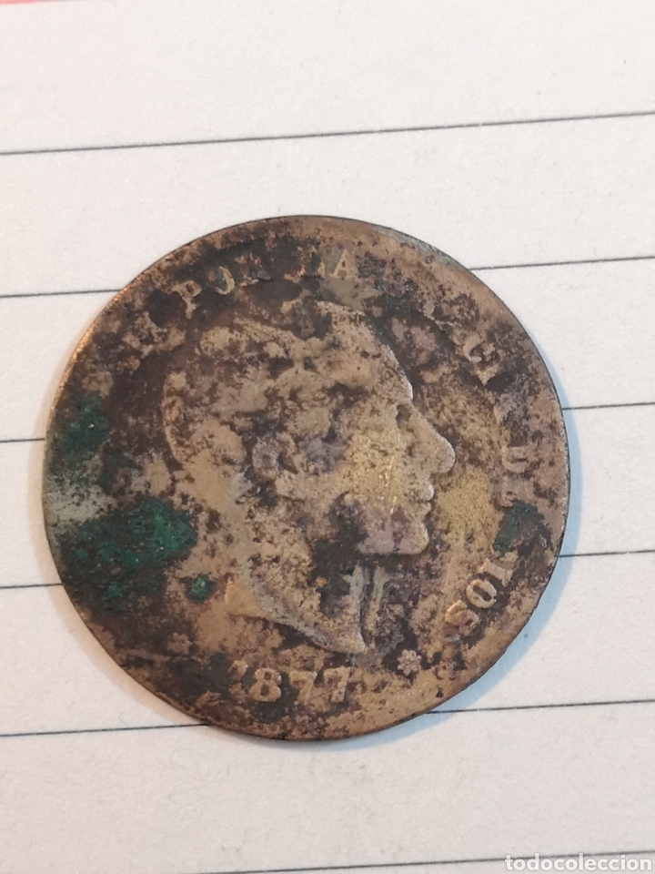 Monedas de Espa&ntilde;a: Espa&ntilde;a 1877 5 c&eacute;ntimos - Foto 1