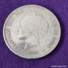 Monedas de España: MONEDA ESPAÑA. ALFONSO XIII. 1893. P.G.V. *18-93. 5 PESETAS PLATA. FALSA DE EPOCA EN PLATA. RARA.