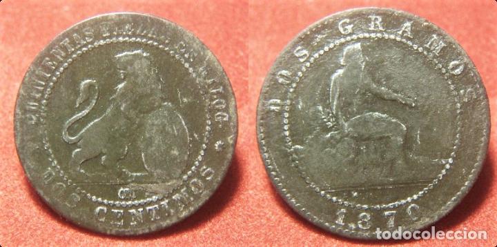 Monedas de Espa&ntilde;a: MONEDA DE GOBIERNO PROVISIONAL 2 CENTIMOS 1870 - Foto 1