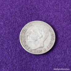 Monedas de España: MONEDA DE 50 CENTIMOS DE ALFONSO XII. PLATA. 1885 *8-6. ESPAÑA. ORIGINAL.