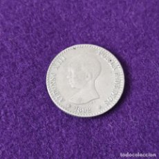Monedas de España: MONEDA DE 50 CENTIMOS DE ALFONSO XIII. PLATA. 1892 *2-2. ESPAÑA. ORIGINAL. RARA.