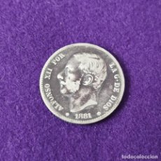Monedas de España: MONEDA DE 1 PESETA DE ALFONSO XII. PLATA. 1881 *__-81. ESPAÑA. ORIGINAL. RARA