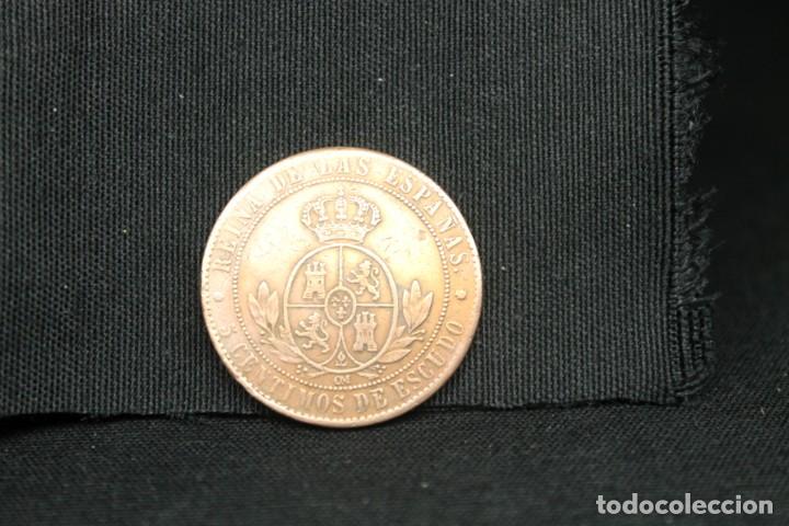 Monedas de Espa&ntilde;a: ISABEL II, 5 C&Eacute;NTIMOS DE ESCUDO, 1867, - Foto 2