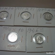 Monedas de España: CINCO MONEDAS DE PLATA DE 50 CENTIMOS.. Lote 301245153