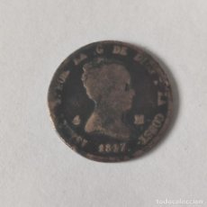 Monedas de España: MONEDA ESPAÑA. ISABEL II. 1847. SEGOVIA. 4 MARAVEDIS. COBRE. ORIGINAL.