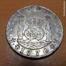 Monedas de España: CARLOS III 8 REALES PLATA COLUMNARIO 1770 POTOSI JR MUY ESCASA. Lote 302092683