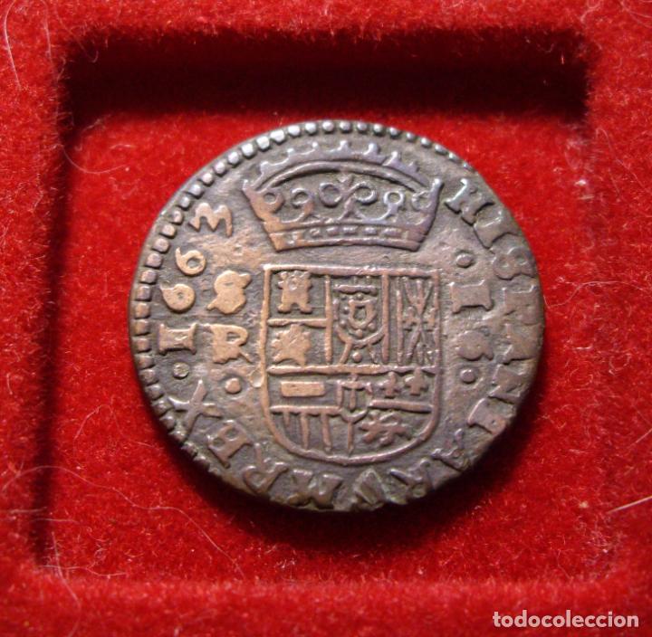 Monedas de Espa&ntilde;a: 16 MARAVEDIS - FELIPE IV 1663 - SEVILLA - Foto 2