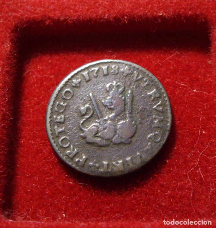 Monedas de Espa&ntilde;a: FELIPE V - 1 MARAVEDI 1718 - BURGOS - Foto 2