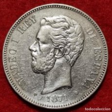 Monedas de España: MONEDA PLATA AMADEO 5 PESETAS 1871 ESTRELLAS VISIBLES 18 71 MBC++ ORIGINAL M1307