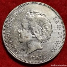 Monedas de España: MONEDA PLATA ALFONSO XIII 5 PESETAS 1893 ESTRELLAS VISIBLES 18 93 PGL MBC++ EBC ORIGINAL M1310. Lote 302254773