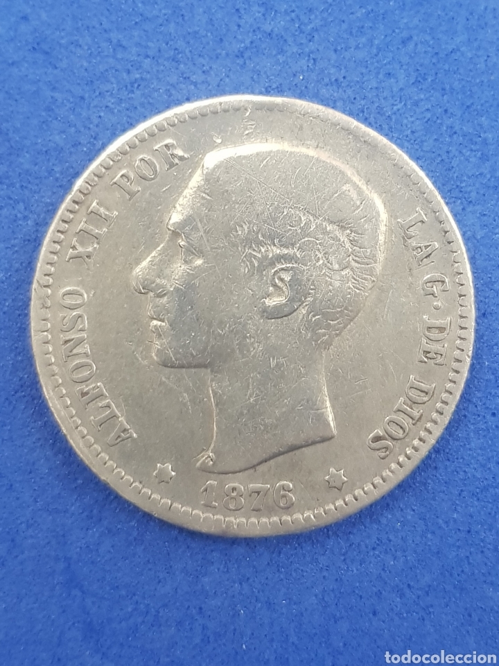 Monedas de Espa&ntilde;a: Una peseta , Alfonso XII 1876 - Foto 1