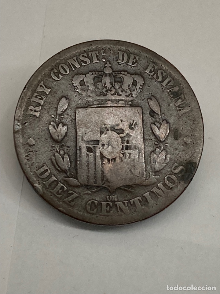 Monedas de Espa&ntilde;a: Moneda diez c&eacute;ntimos 1878 - Foto 2