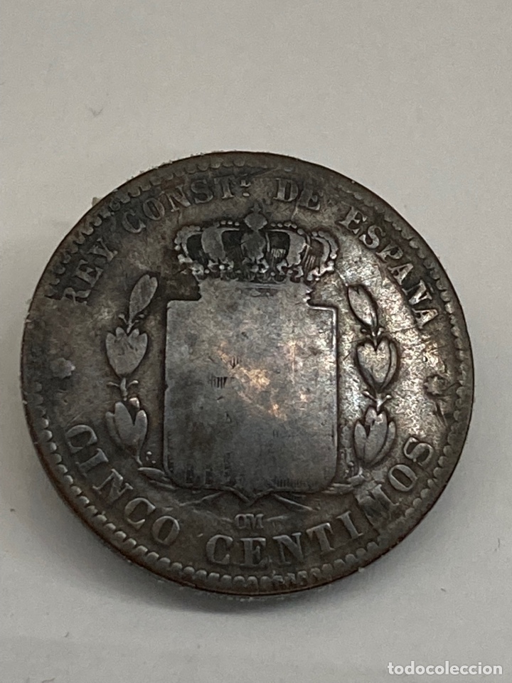 Monedas de Espa&ntilde;a: Moneda de cinco c&eacute;ntimos 1879 - Foto 2