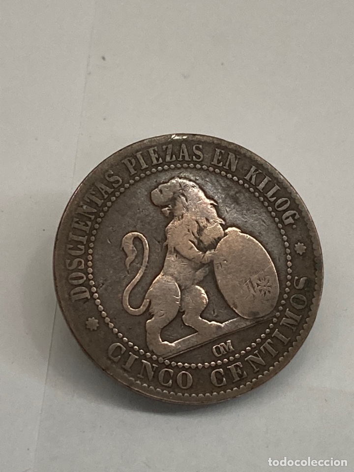 Monedas de Espa&ntilde;a: Moneda cinco c&eacute;ntimos 1870 - Foto 2