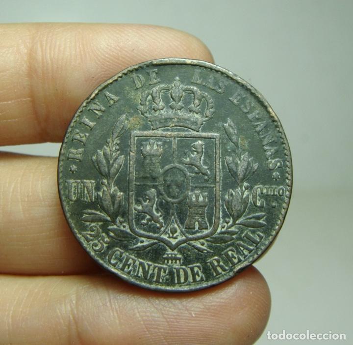 Monedas de España: 25 Céntimos de Real. Isabel II. Segovia - 1864 - Foto 2 - 302953818