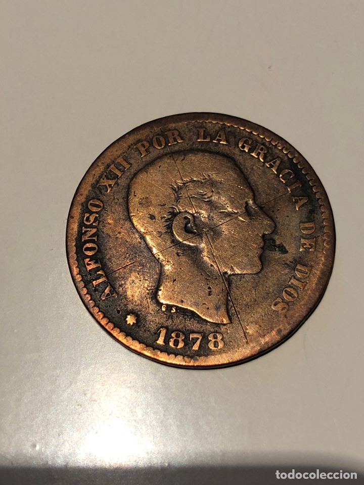 Monedas de Espa&ntilde;a: Moneda espa&ntilde;ola cinco c&eacute;ntimos 1878 - Foto 1