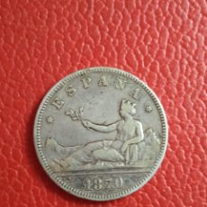 Monedas de España: MONEDA PLATA 2 PTA ESPAÑA AÑO 1870.. Lote 303284148