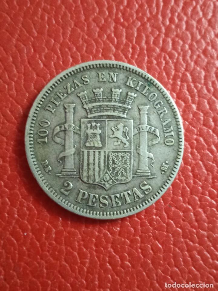 Monedas de Espa&ntilde;a: MONEDA PLATA 2 PTA ESPA&Ntilde;A A&Ntilde;O 1870. - Foto 2