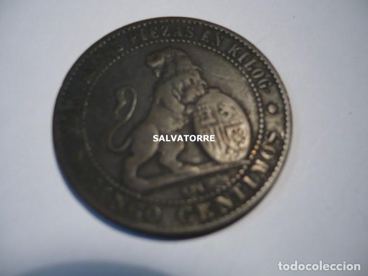 Monedas de Espa&ntilde;a: GOBIERNO PROVISIONAL. 1870. CINCO CENTIMOS. CINCO GRAMOS.OM - Foto 9