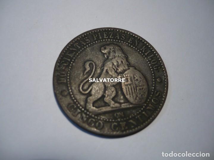 Monedas de Espa&ntilde;a: GOBIERNO PROVISIONAL. 1870. CINCO CENTIMOS. CINCO GRAMOS.OM - Foto 10