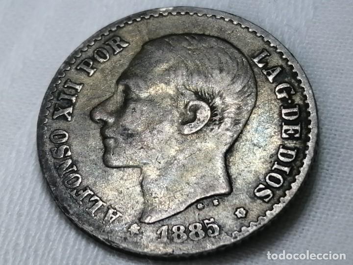 Monedas de Espa&ntilde;a: ALFONSO XII. 50 c&eacute;ntimos. 1885. MBC - Foto 3
