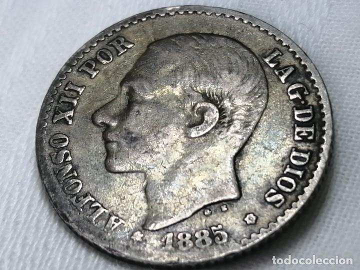 Monedas de Espa&ntilde;a: ALFONSO XII. 50 c&eacute;ntimos. 1885. MBC - Foto 4