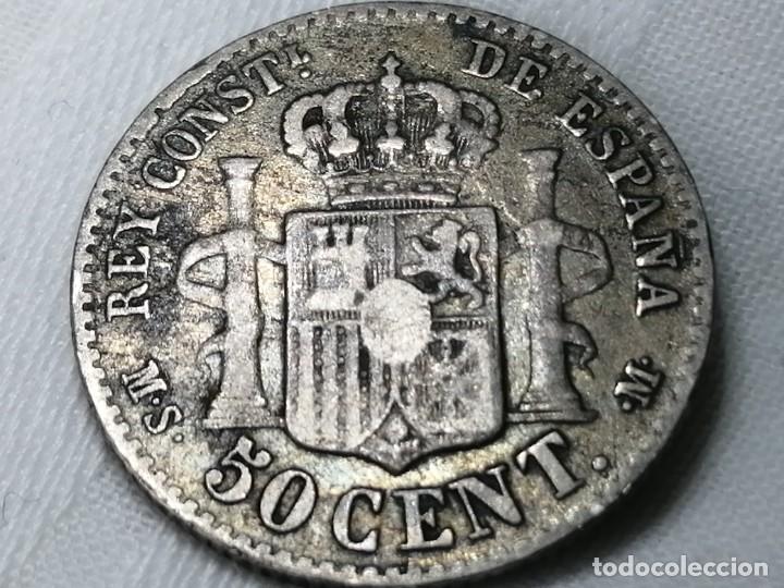 Monedas de Espa&ntilde;a: ALFONSO XII. 50 c&eacute;ntimos. 1885. MBC - Foto 7