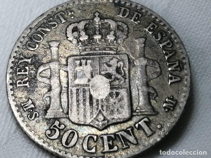 Monedas de Espa&ntilde;a: ALFONSO XII. 50 c&eacute;ntimos. 1885. MBC - Foto 8