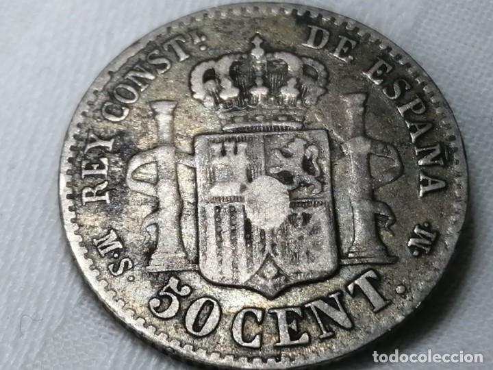 Monedas de Espa&ntilde;a: ALFONSO XII. 50 c&eacute;ntimos. 1885. MBC - Foto 9