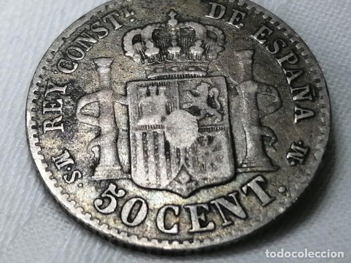 Monedas de Espa&ntilde;a: ALFONSO XII. 50 c&eacute;ntimos. 1885. MBC - Foto 11