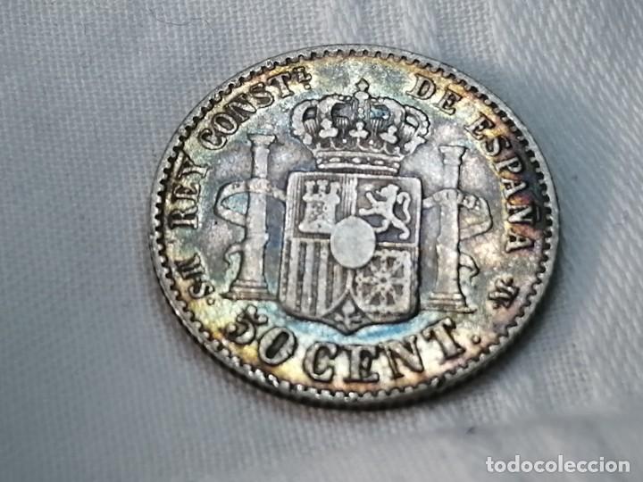Monedas de Espa&ntilde;a: ALFONSO XII. 50 c&eacute;ntimos. 1881. MSM. MBC - Foto 1