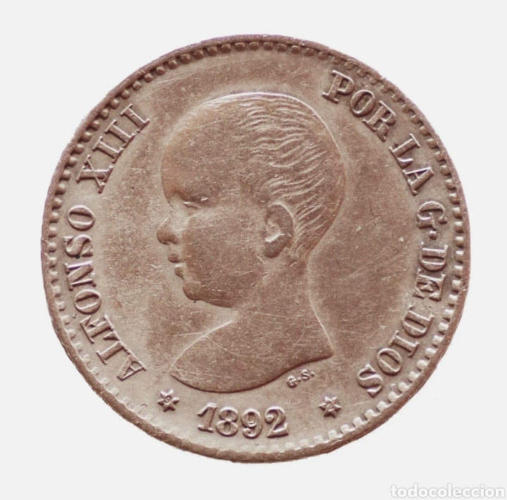 Monedas de Espa&ntilde;a: 50 CENTIMOS 1892 *9*2 ALFONSO XIII PGM - Foto 1