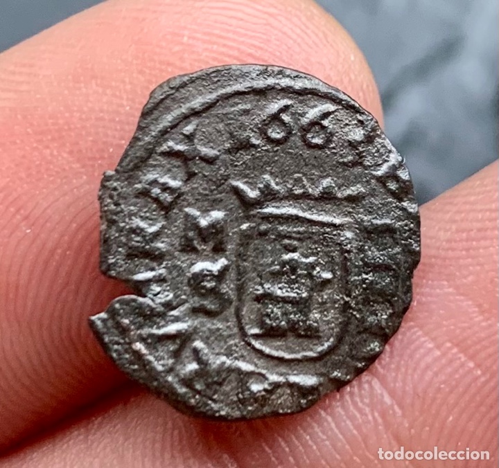 Monedas de Espa&ntilde;a: Moneda FELIPE IV 4 Maravedis 1663 Madrid - Foto 4