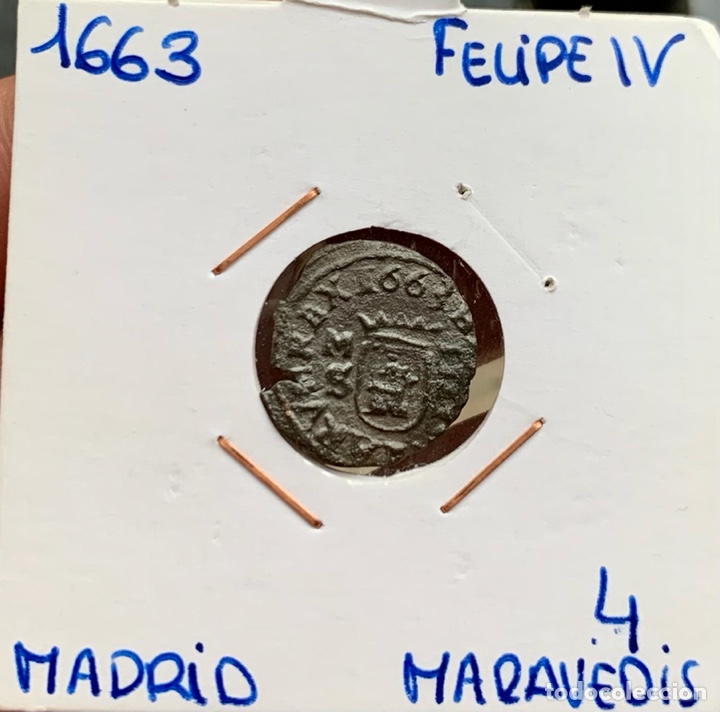 Monedas de Espa&ntilde;a: Moneda FELIPE IV 4 Maravedis 1663 Madrid - Foto 6