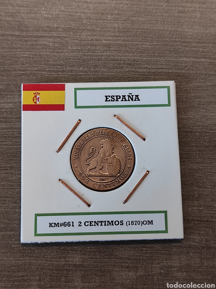 Monedas de Espa&ntilde;a: Moneda Espa&ntilde;a 2 c&eacute;ntimos 1870 OM km#661 - Foto 1