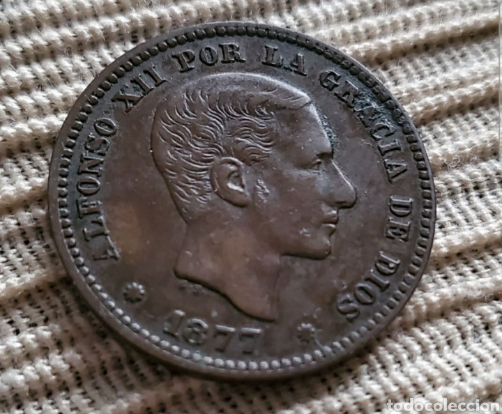 Monedas de Espa&ntilde;a: 1877 Alfonso Xll 5 centimos EBC - Foto 1
