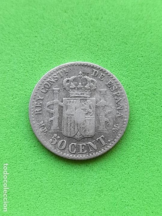 Monedas de Espa&ntilde;a: Alfonso XIII. 50 C&eacute;ntimos. A&ntilde;o 1889. Plata. - Foto 2