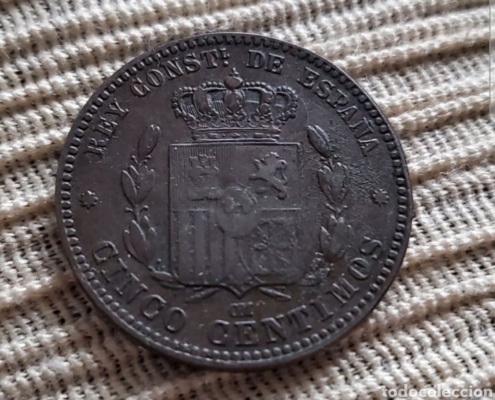 Monedas de Espa&ntilde;a: 5 centimos 1878 Alfonso Xll EXCELENTE - Foto 2