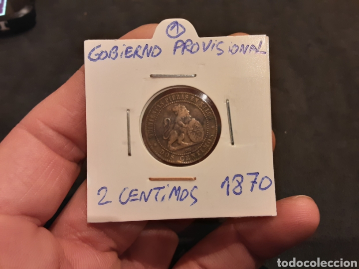 Monedas de Espa&ntilde;a: Moneda de 2 Centimos 1870 Gobierno Provisional de Espa&ntilde;a - Foto 1