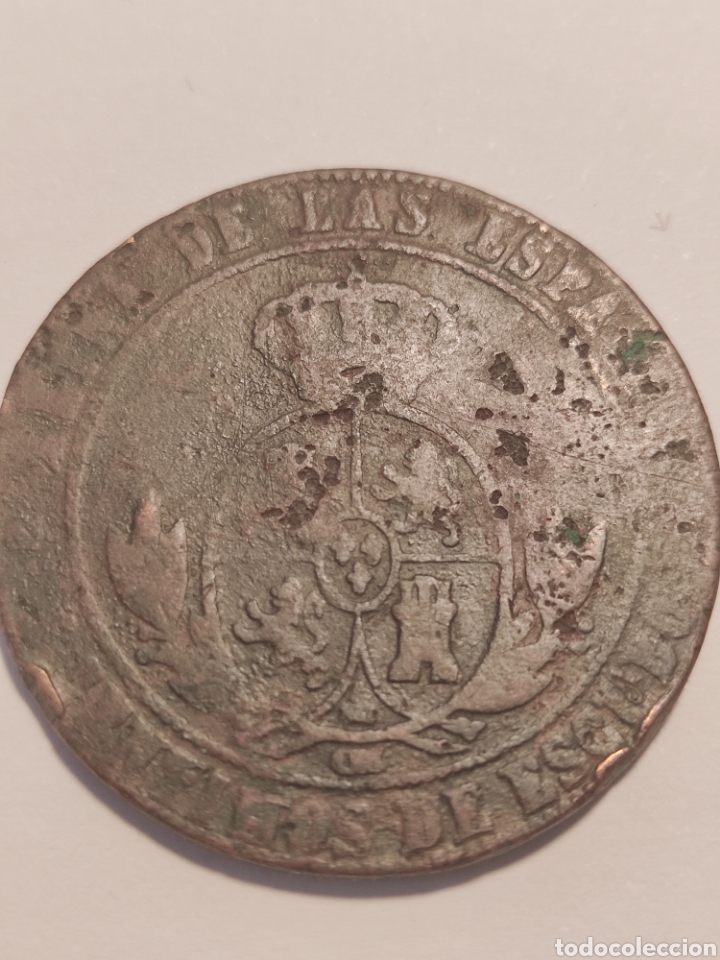Monedas de Espa&ntilde;a: Moneda 2 1/2 c&eacute;ntimos de escudo Isabel II - Foto 1