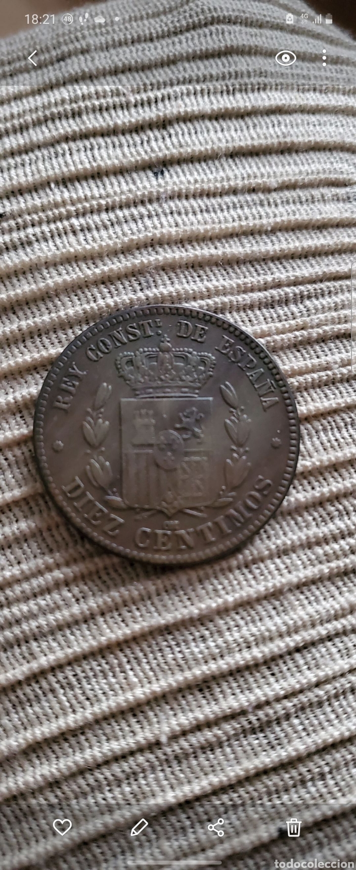 Monedas de Espa&ntilde;a: 10 centimos 1878 Alfonso Xll EXCELENTE - Foto 2