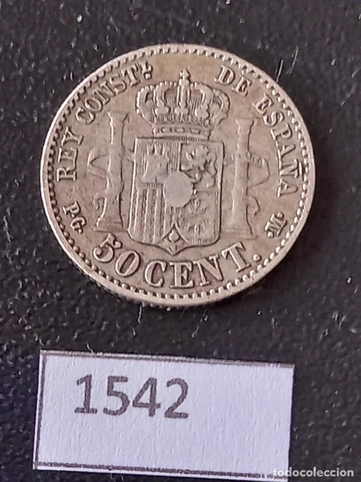 Monedas de Espa&ntilde;a: Espa&ntilde;a 50 c&eacute;ntimos 1892 - Foto 2