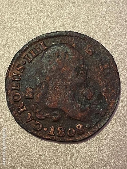 Monedas de Espa&ntilde;a: 4 maravedies Carlos IV 1808 - Foto 1