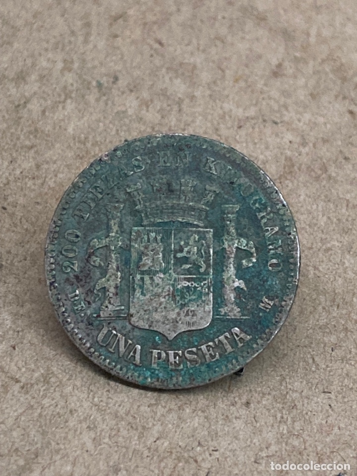 Monedas de Espa&ntilde;a: Moneda de plata Una peseta 1870 - Foto 2