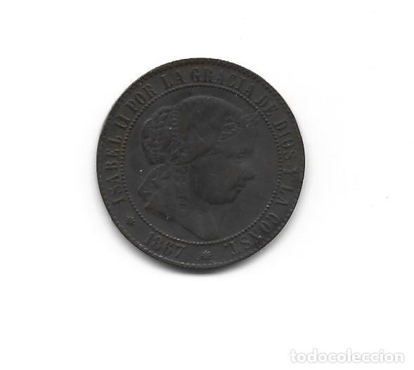 Monedas de Espa&ntilde;a: ISABEL II- 2,1/2 CENTIMO DE ESCUDO- 1867- BARCELONA - Foto 1