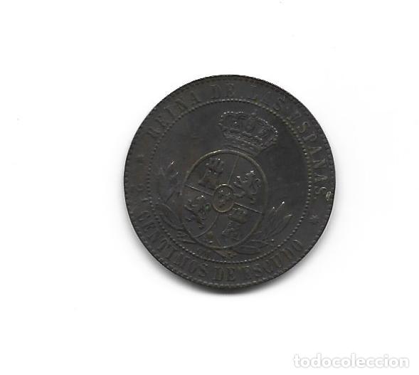 Monedas de Espa&ntilde;a: ISABEL II- 2,1/2 CENTIMO DE ESCUDO- 1867- BARCELONA - Foto 2