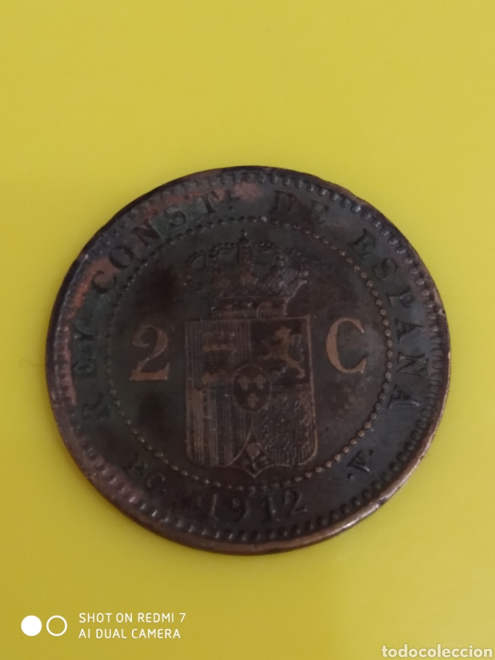 Monedas de Espa&ntilde;a: 2 c&eacute;ntimos de Alfonso XIII. 1912 - Foto 2