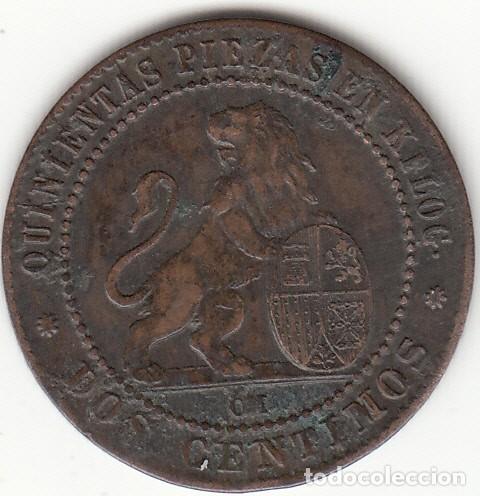 Monedas de Espa&ntilde;a: I REPUBLICA: 2 CENTIMOS 1870 - alb - Foto 1