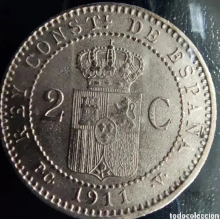 Monedas de Espa&ntilde;a: 2 Centimos 1911 Alfonso Xlll - Foto 2