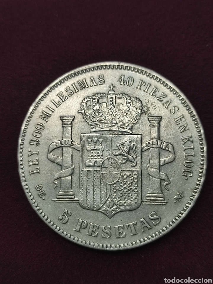 Monedas de España: Moneda 5 pesetas Amadeo 1871 18* 73* Gobierno Portugués GP Resello - Foto 8 - 312364043